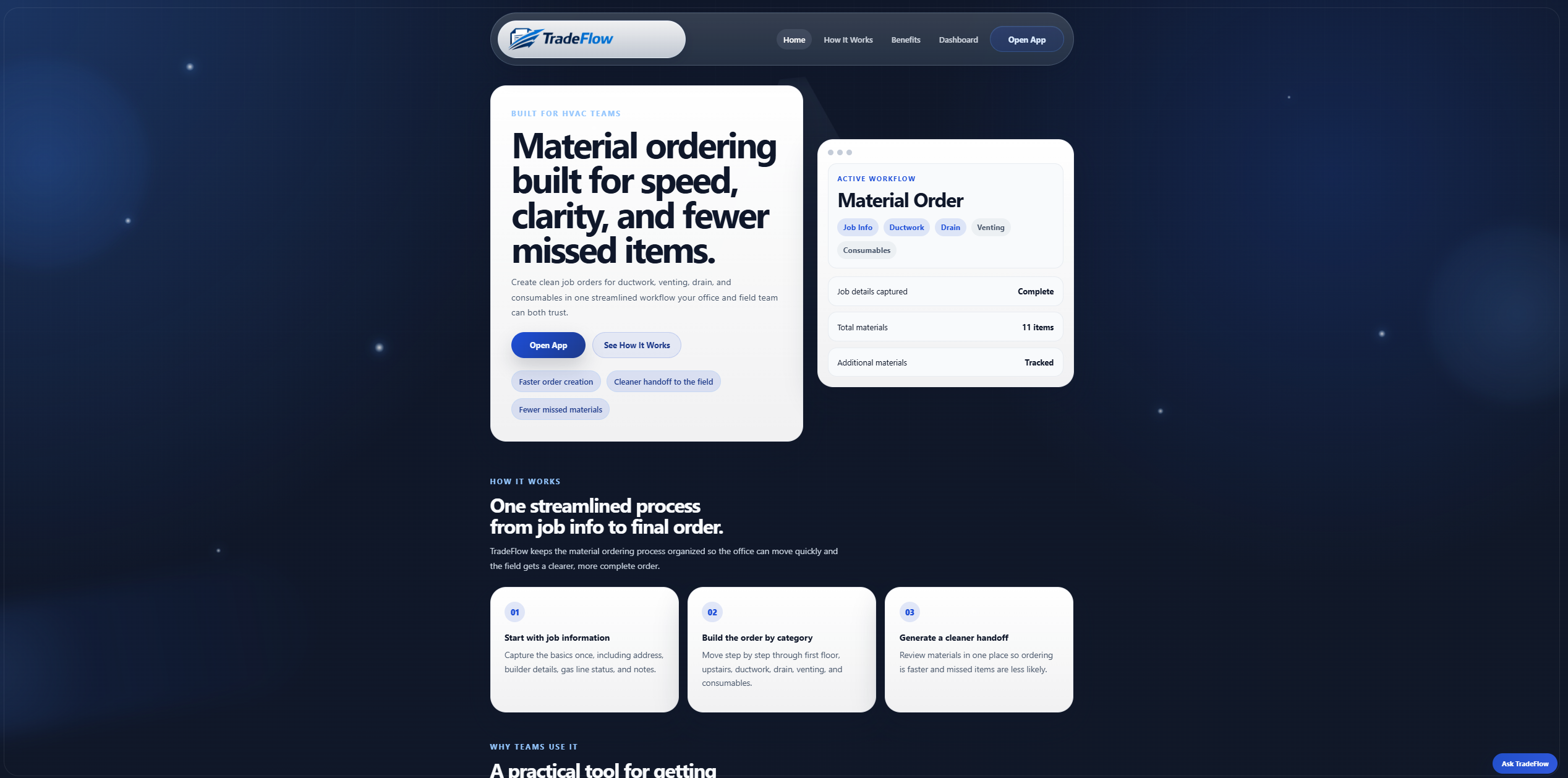 TradeFlow application interface preview